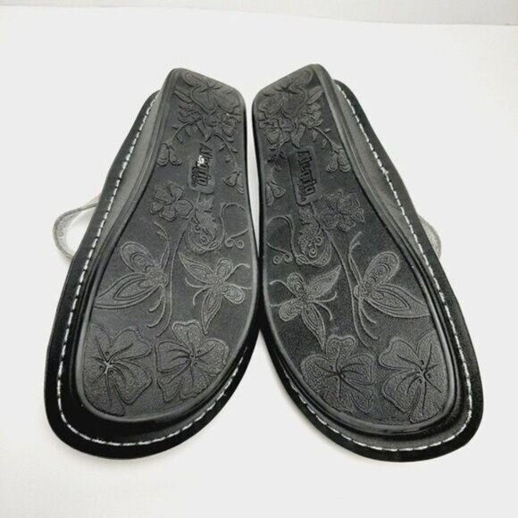 ALEGRIA Comfort Slip-on Sandal Slides Silver Sz 6 - Picture 10 of 11